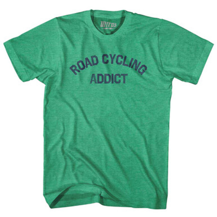 Road Cycling Addict Adult Tri-Blend T-shirt - Kelly