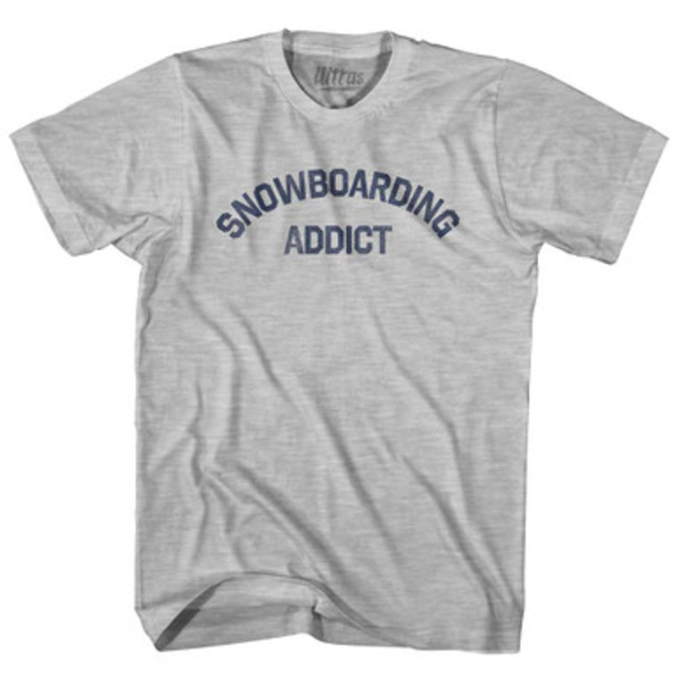 Snowboarding Addict Womens Cotton Junior Cut T-Shirt - Grey Heather