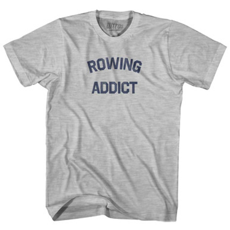 Rowing Addict Adult Cotton T-shirt - Grey Heather