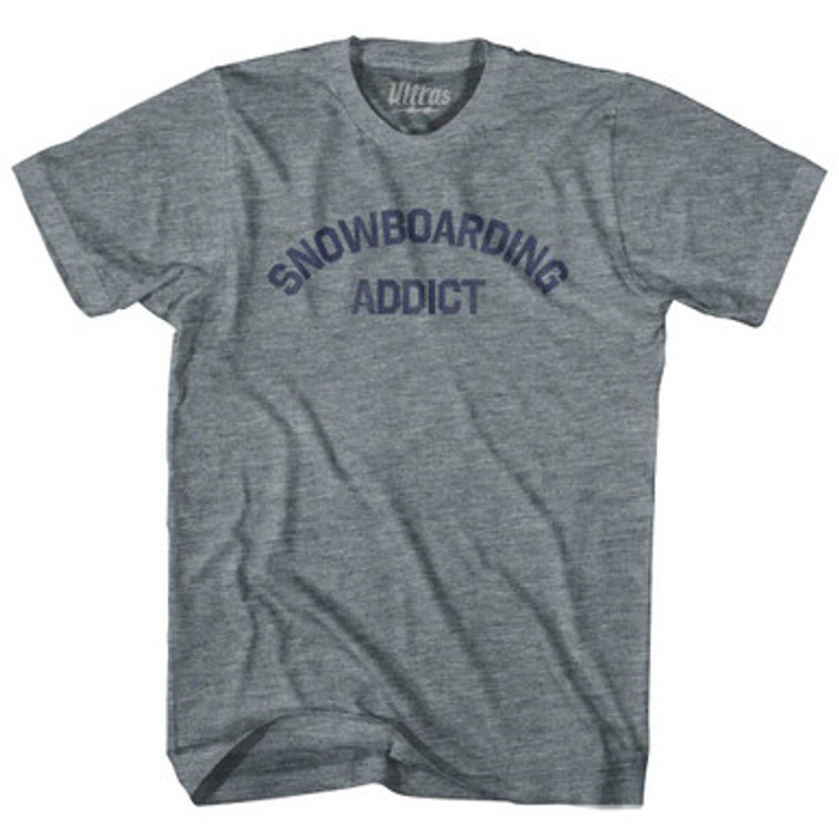 Snowboarding Addict Womens Tri-Blend Junior Cut T-Shirt - Athletic Grey