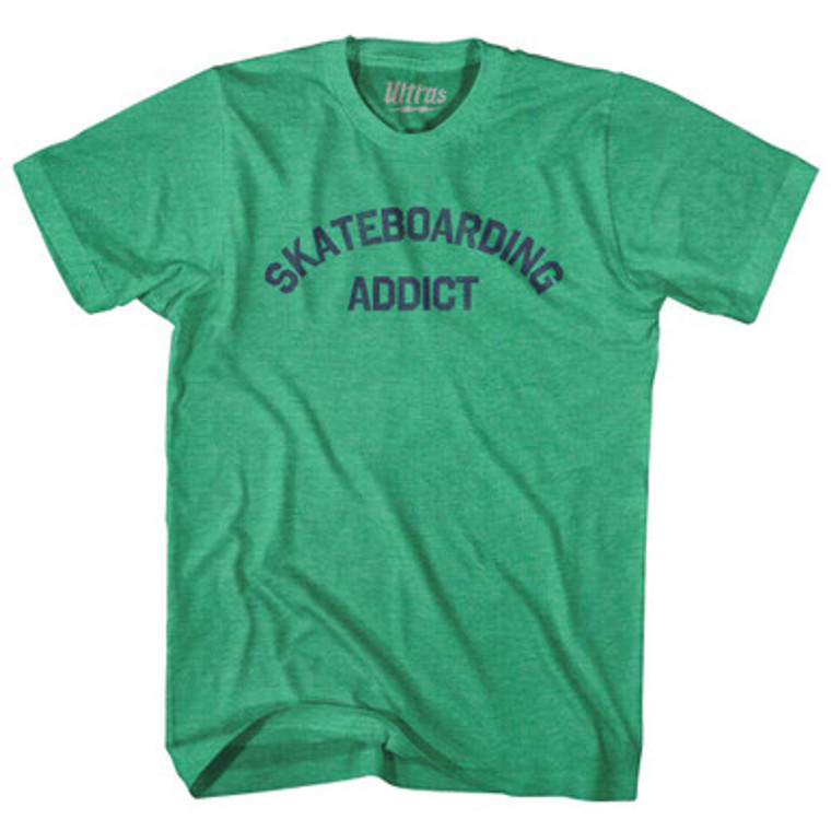 Skateboarding Addict Adult Tri-Blend T-shirt - Kelly