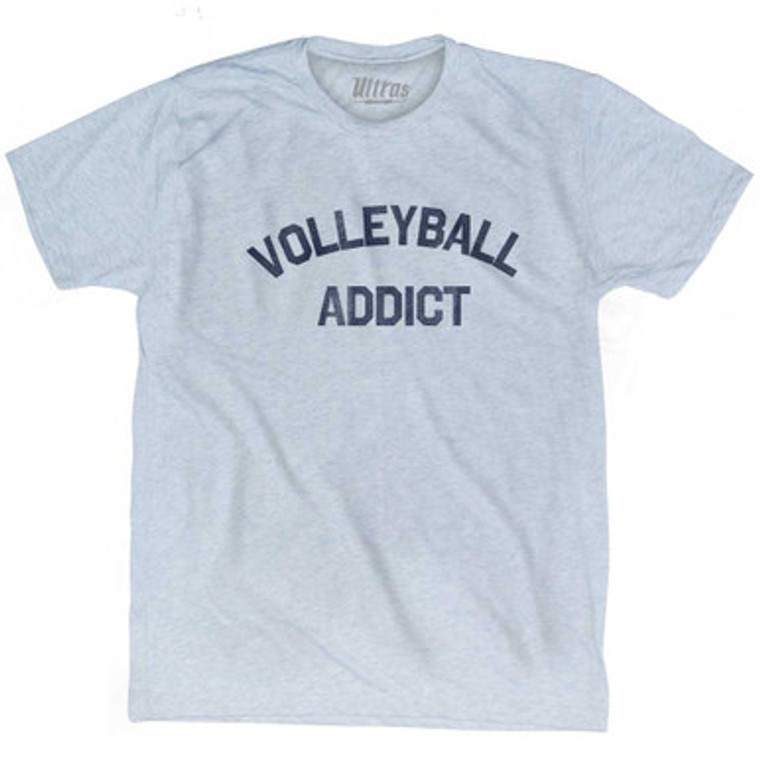 Volleyball Addict Adult Tri-Blend T-shirt - Athletic White