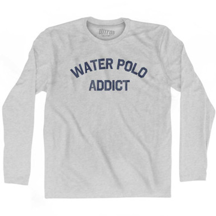 Water Polo Addict Adult Cotton Long Sleeve T-shirt - Grey Heather