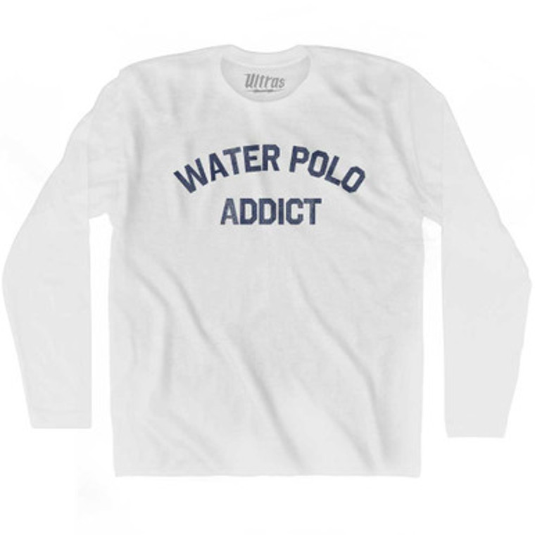 Water Polo Addict Adult Cotton Long Sleeve T-shirt-White