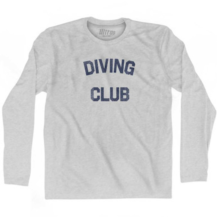 Diving Club Adult Cotton Long Sleeve T-shirt Grey Heather