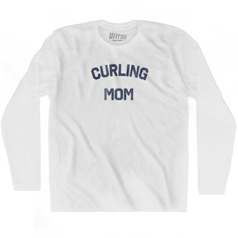 Curling Club Adult Cotton Long Sleeve T-shirt White