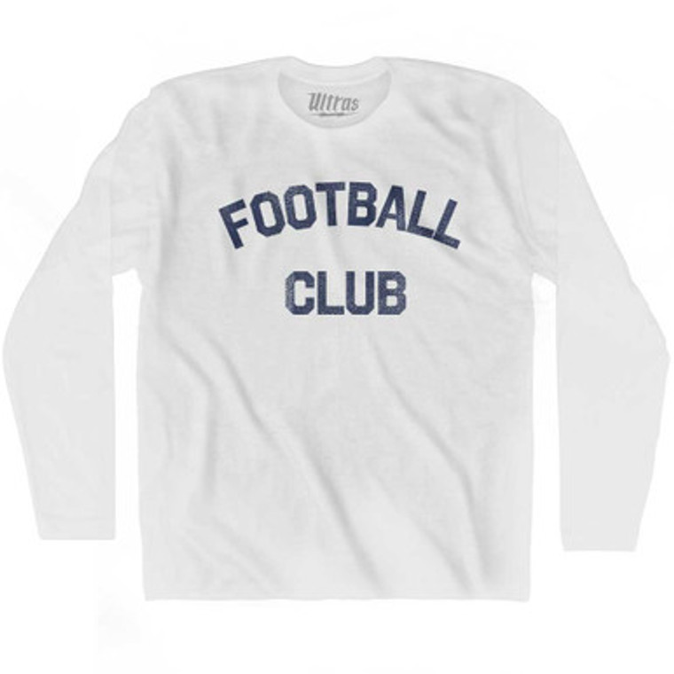 Football Club Adult Cotton Long Sleeve T-shirt White