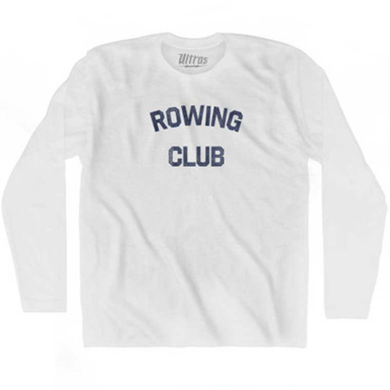 Rowing Club Adult Cotton Long Sleeve T-shirt White