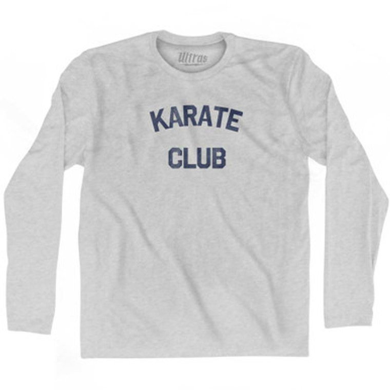 Karate Club Adult Cotton Long Sleeve T-shirt Grey Heather