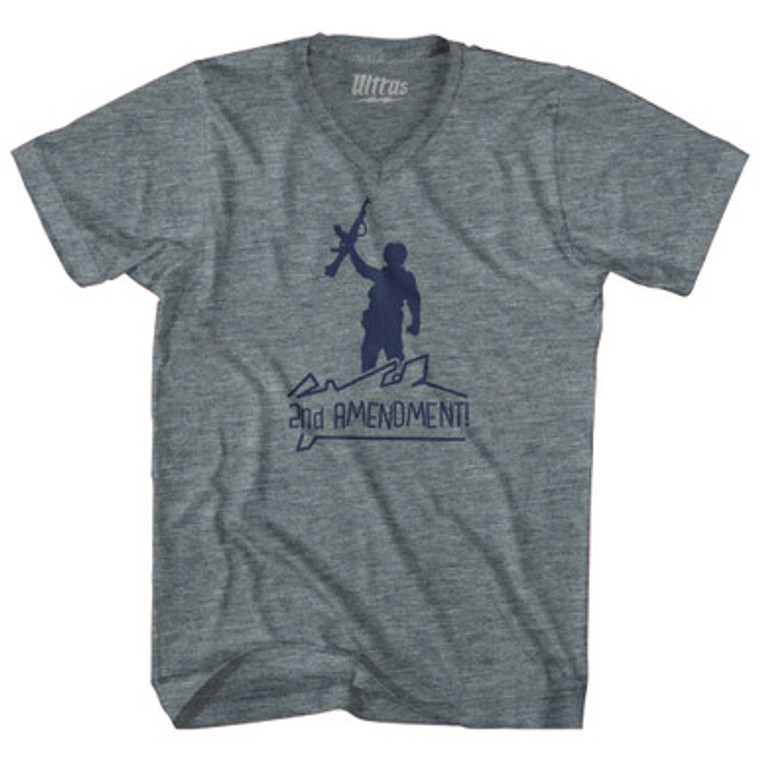 2nd Amendment Tri-Blend V-neck Womens Junior Cut T-shirt
