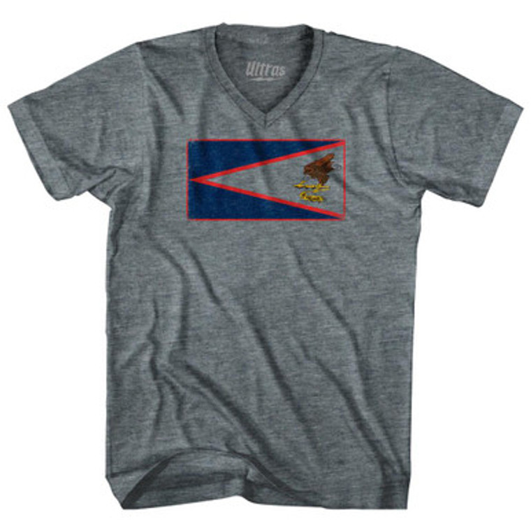 American Samoa Country Flag Tri-Blend V-Neck Womens Junior Cut T-Shirt by Ultras