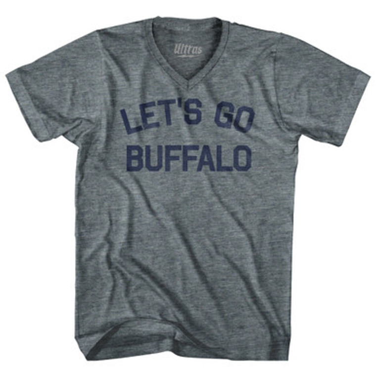 Let's Go Buffalo Tri-Blend V-neck Womens Junior Cut T-shirt by Ultras