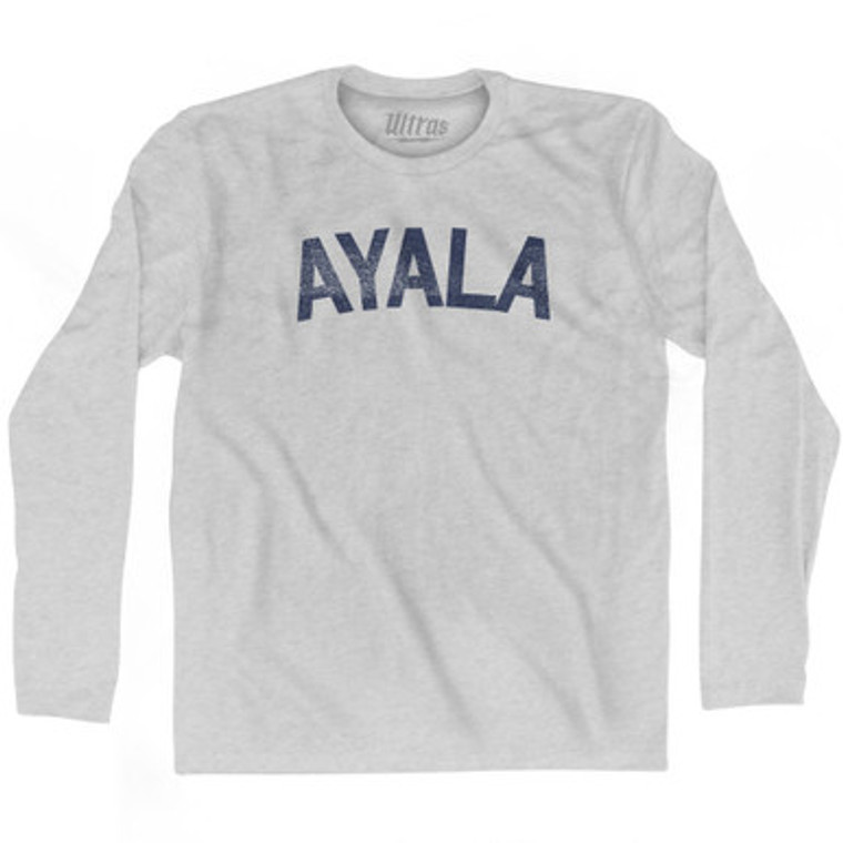 AYALA Adult Cotton Long Sleeve T-shirt - Grey Heather