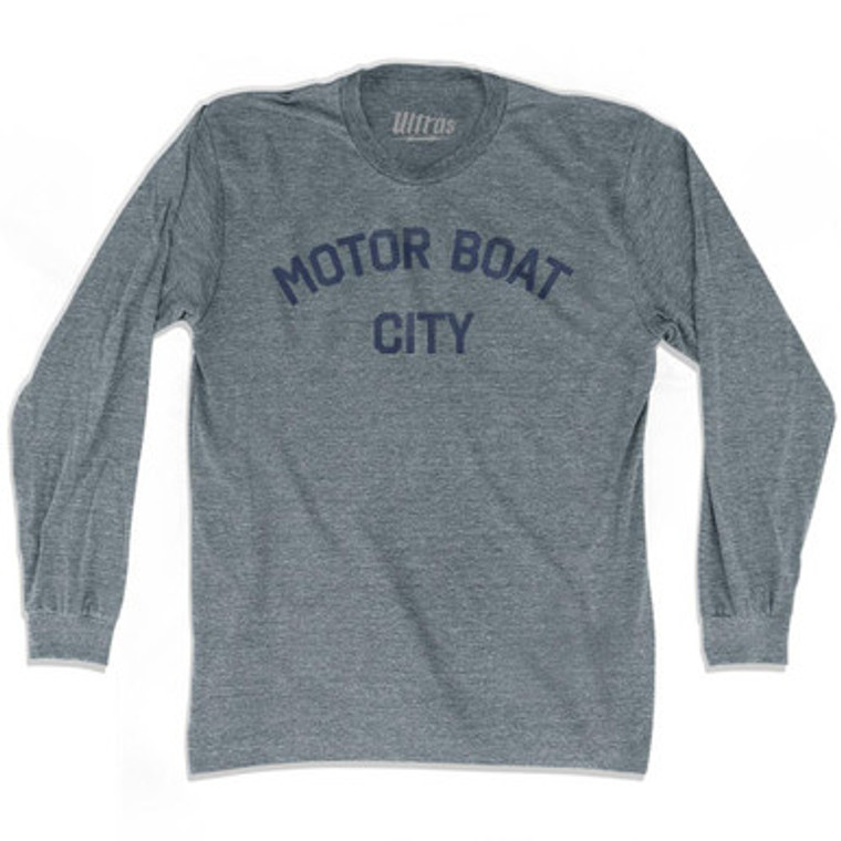 Motor Boat City Adult Tri-Blend Long Sleeve T-Shirt by Ultras