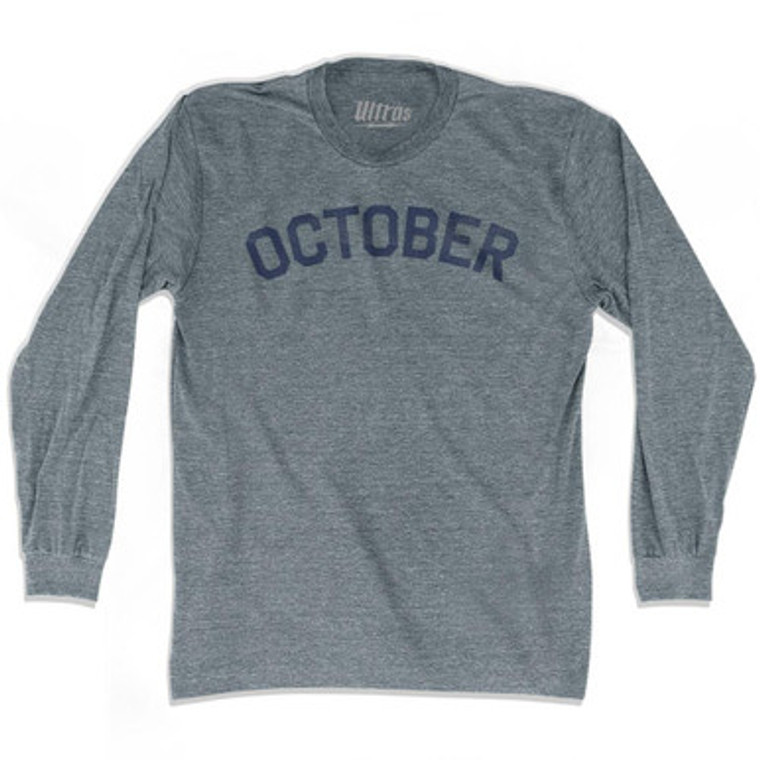 October Adult Tri-Blend Long Sleeve T-Shirt by Ultras