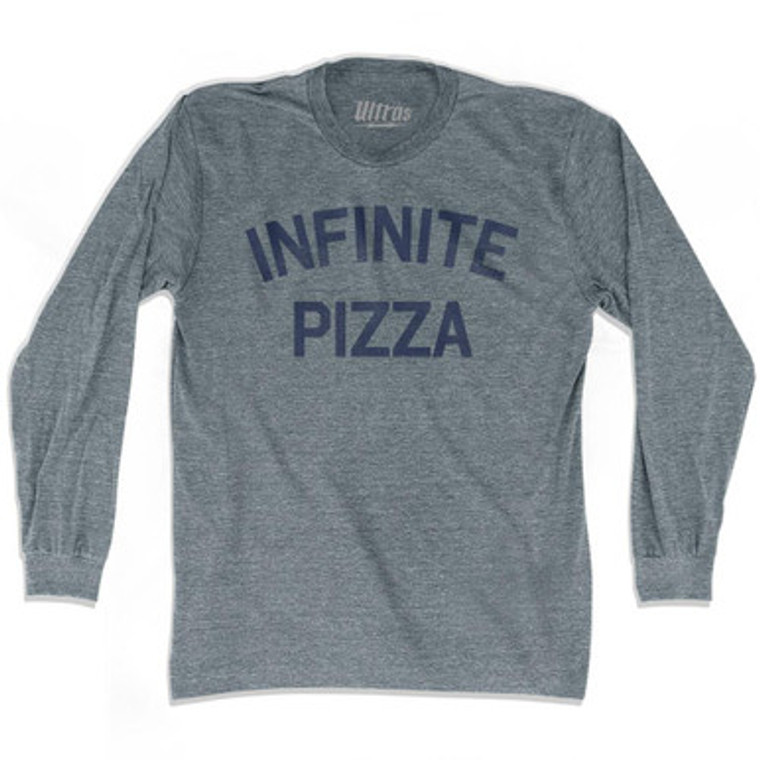 Infinite Pizza Adult Tri-Blend Long Sleeve T-shirt - Athletic Grey