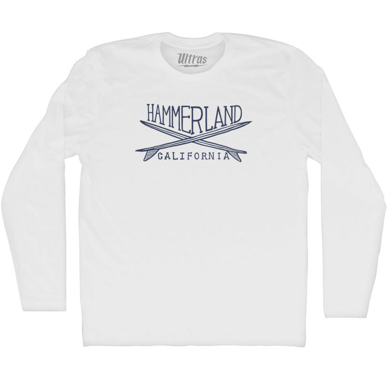 Hammerland Surf Adult Cotton Long Sleeve T-shirt - White