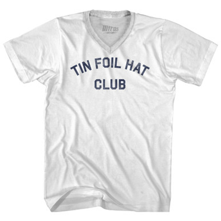 Tin Foil Hat Club Adult Tri-Blend V-neck T-shirt - White