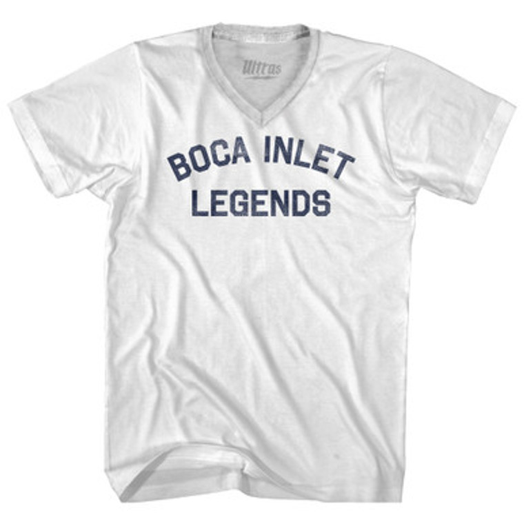 Boca Inlet Legends Adult Tri-Blend V-neck T-shirt - White