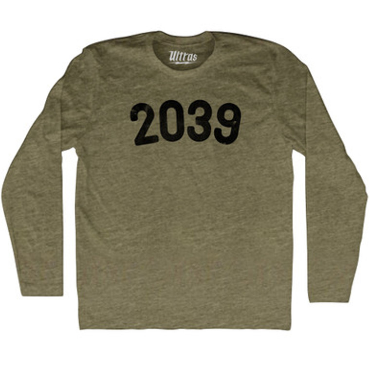 2039 Year Celebration Adult Tri-Blend Long Sleeve T-shirt - Military Green