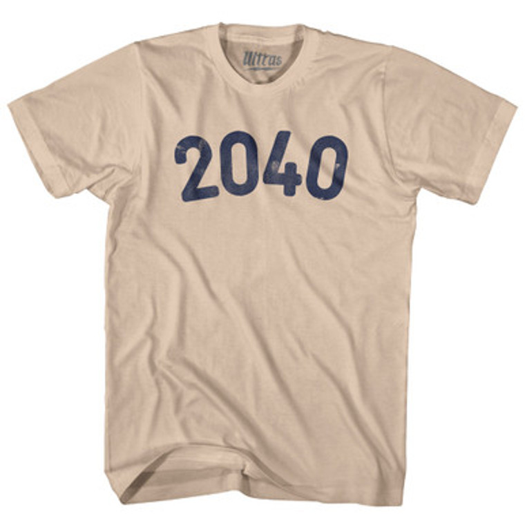 2040 Year Celebration Adult Cotton T-shirt - Creme