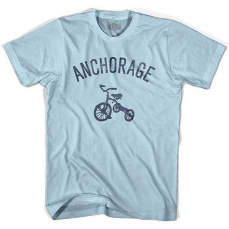 Anchorage Tricycle Adult Cotton T-shirt - Light Blue