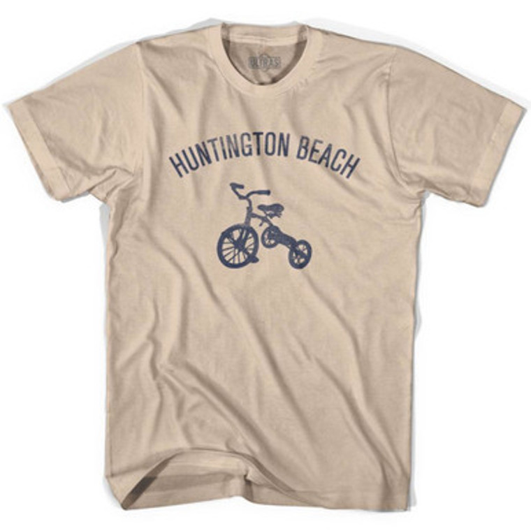 Huntington Beach City Tricycle Adult Cotton T-shirt - Creme