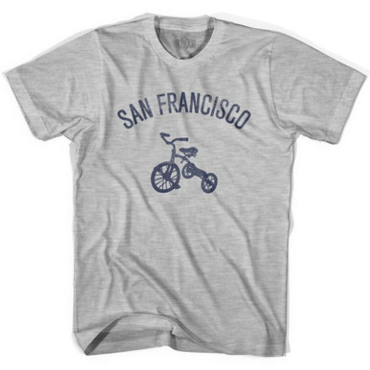 San Francisco City Tricycle Adult Cotton T-shirt - Grey Heather