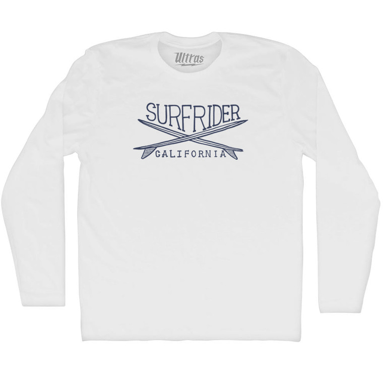 Surfrider Surf Adult Cotton Long Sleeve T-shirt - White