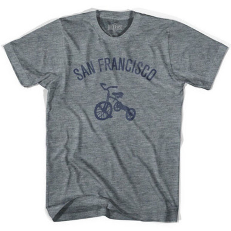 San Francisco City Tricycle Womens Tri-Blend T-shirt - Athletic Grey