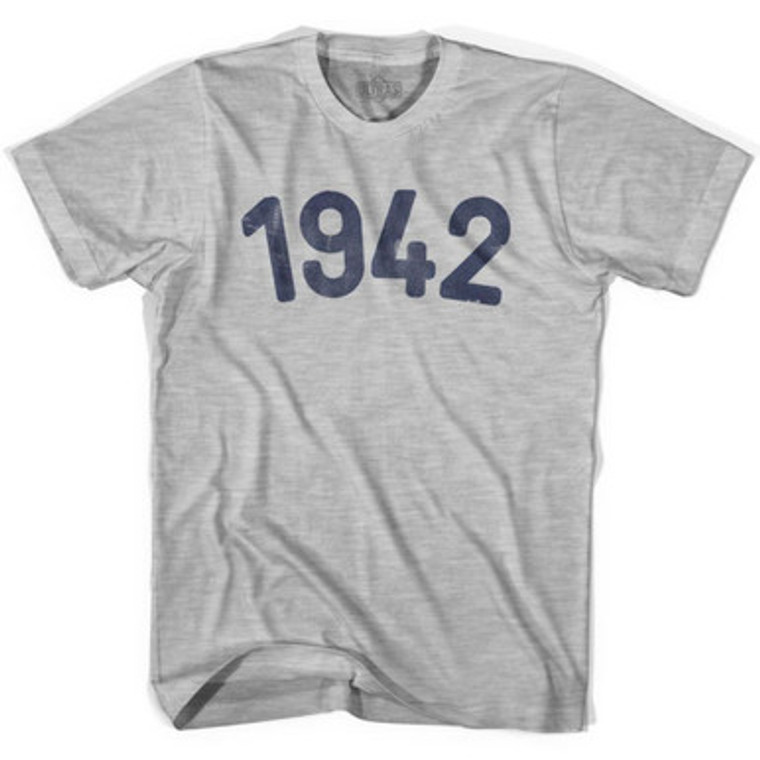 1942 Year Celebration Adult Cotton T-shirt - Grey Heather