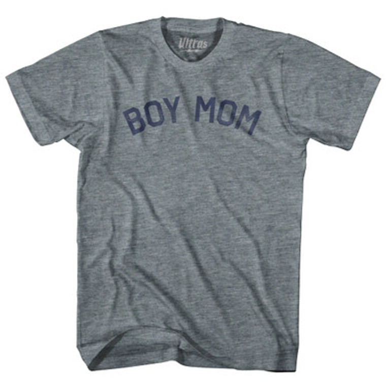 Boy Mom Womens Tri-Blend Junior Cut T-Shirt - Athletic Grey