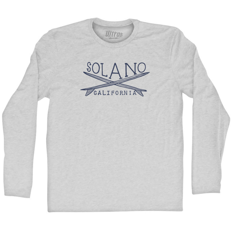 Solano Surf Adult Cotton Long Sleeve T-shirt - Grey Heather