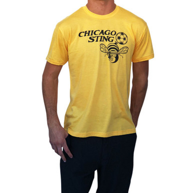 Chicago Sting Soccer T-shirt - Heather Gold