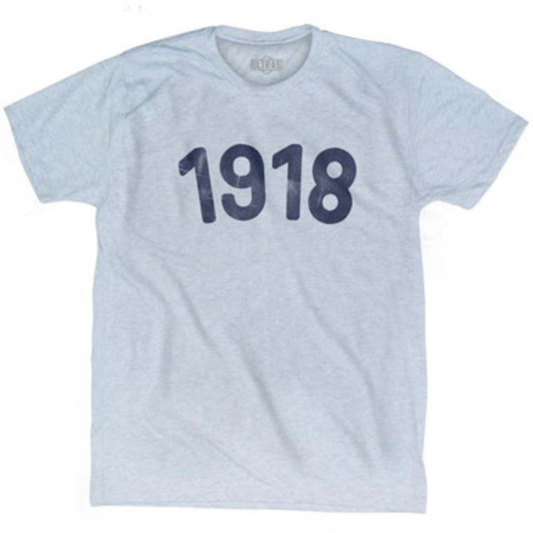 1918 Year Celebration Adult Tri-Blend T-shirt - Athletic White
