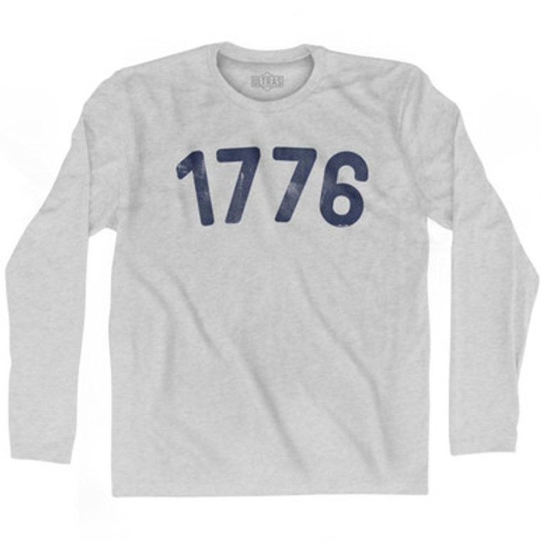 1776 Year Celebration Adult Cotton Long Sleeve T-shirt - Grey Heather