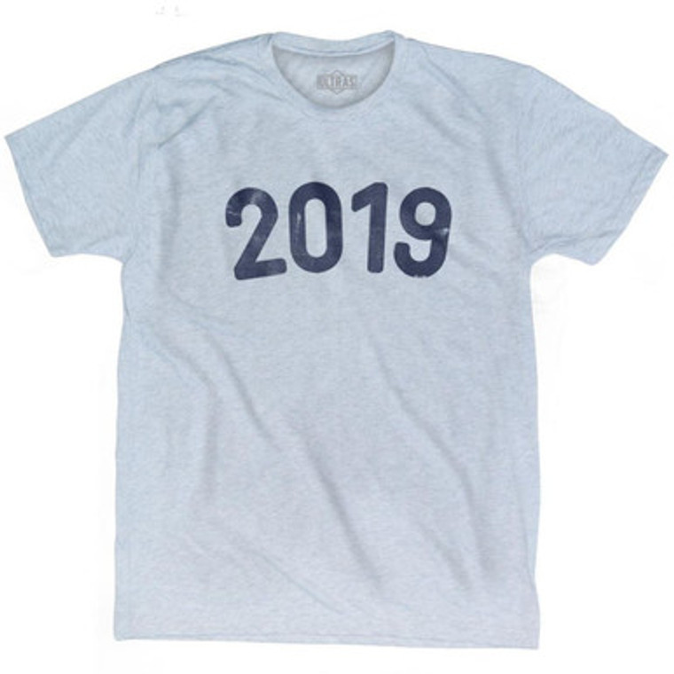 2019 Year Celebration Adult Tri-Blend T-shirt - Athletic White