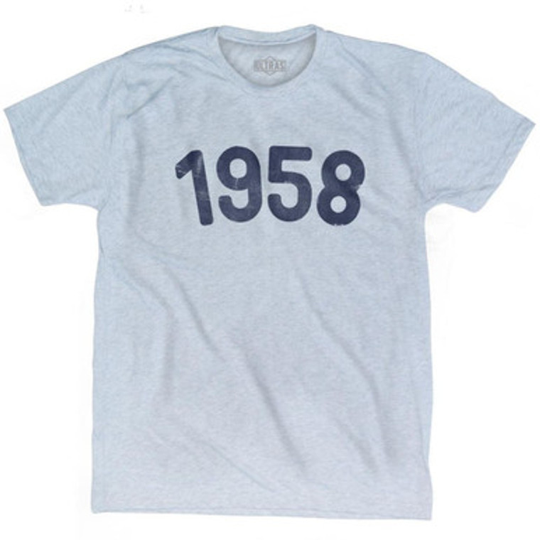1958 Year Celebration Adult Tri-Blend T-shirt - Athletic White