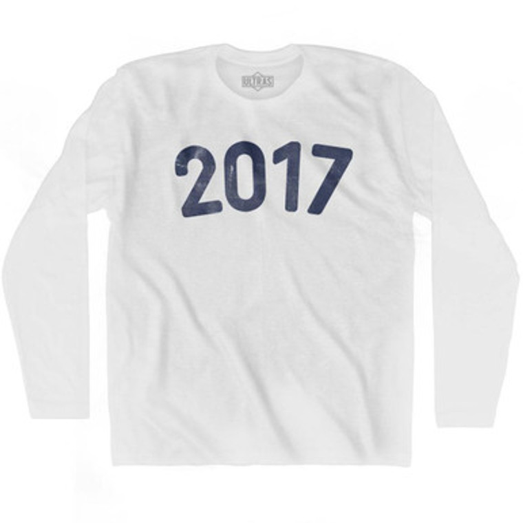 2017 Year Celebration Adult Cotton Long Sleeve T-shirt - White