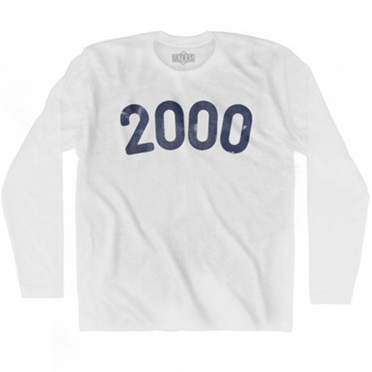 2000 Year Celebration Adult Cotton Long Sleeve T-shirt - White