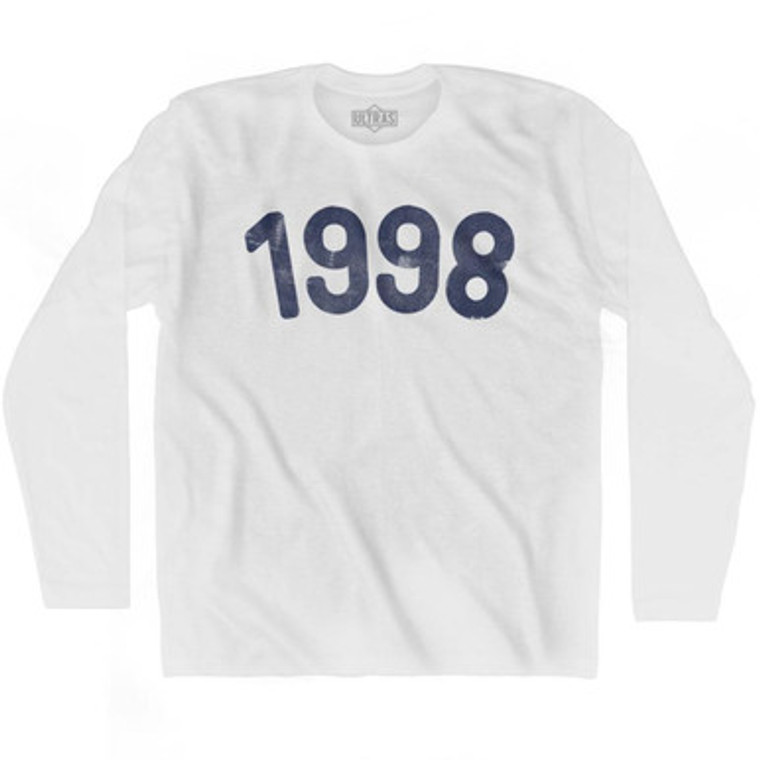 1998 Year Celebration Adult Cotton Long Sleeve T-shirt - White