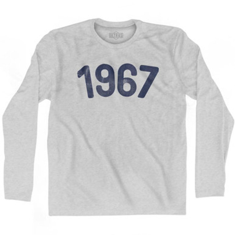 1967 Year Celebration Adult Cotton Long Sleeve T-shirt - Grey Heather
