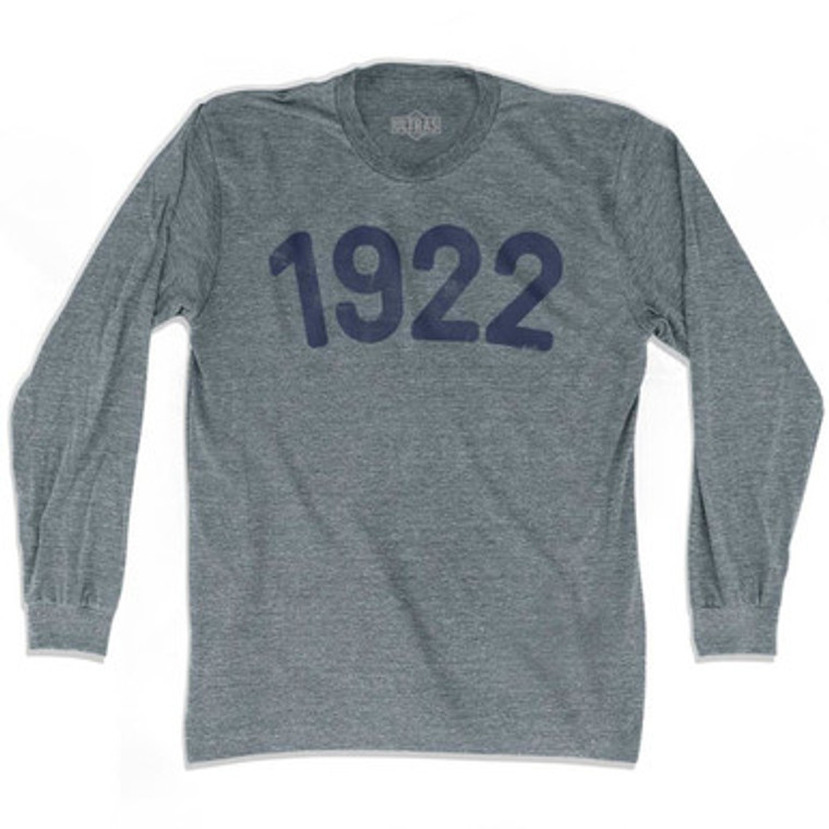 1922 Year Celebration Adult Tri-Blend Long Sleeve T-shirt - Athletic Grey