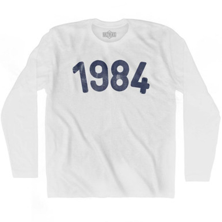 1984 Year Celebration Adult Cotton Long Sleeve T-shirt - White