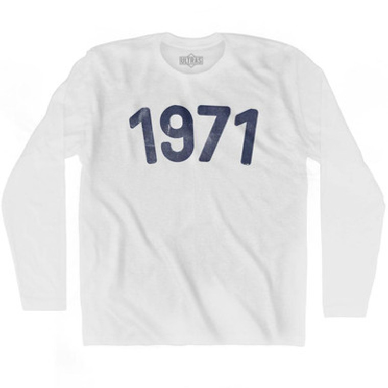 1971 Year Celebration Adult Cotton Long Sleeve T-shirt - White