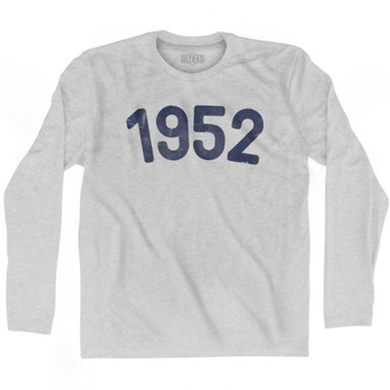 1952 Year Celebration Adult Cotton Long Sleeve T-shirt - Grey Heather