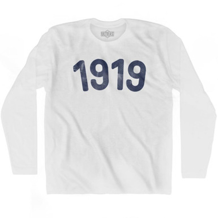 1919 Year Celebration Adult Cotton Long Sleeve T-shirt - White
