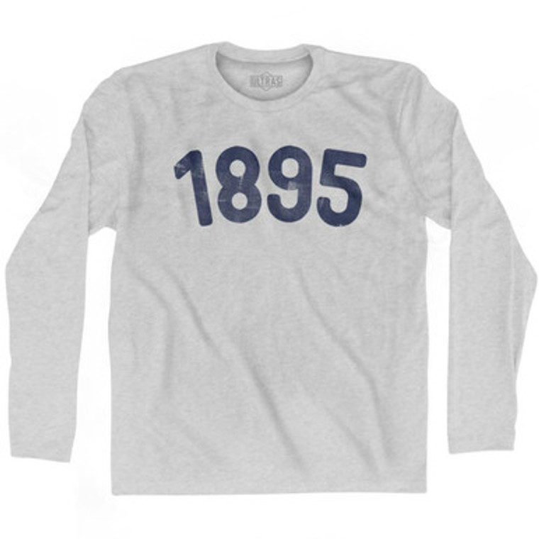 1895 Year Celebration Adult Cotton Long Sleeve T-shirt - Grey Heather