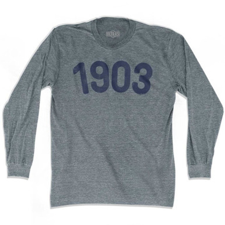 1903 Year Celebration Adult Tri-Blend Long Sleeve T-shirt - Athletic Grey
