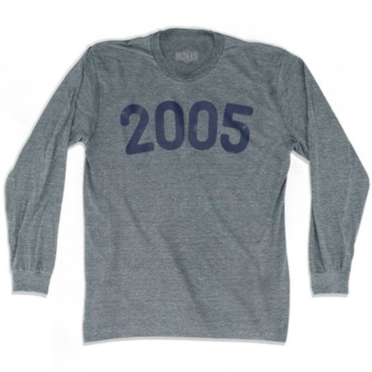 2005 Year Celebration Adult Tri-Blend Long Sleeve T-shirt - Athletic Grey